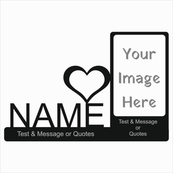 Photo Frame Wood With Name Standee