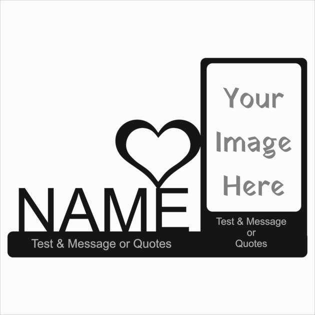 Photo Frame Wood With Name Standee