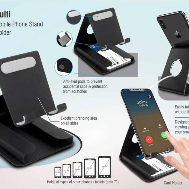 Metal Multi Mobile Stand with Visiting Card Holder